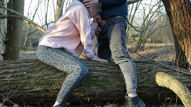 Steamy Forest Encounter as Lustful Wife Pleasures Him Behind Her Husband’s Back