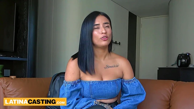 Curvy Big-Assed Latin MILF Gets Her First Cock-Casting Adventure Ride & Blow Job