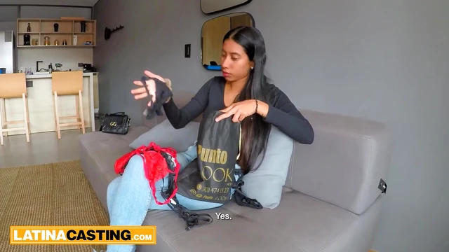 Seductive Busty Latin Teen Teases Before Kneeling Down POV Action