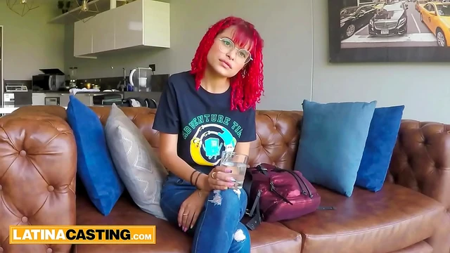 Innocent Petite Latin Redhead Gets Casted For A Steamy Blowjob And Pornstar Facial