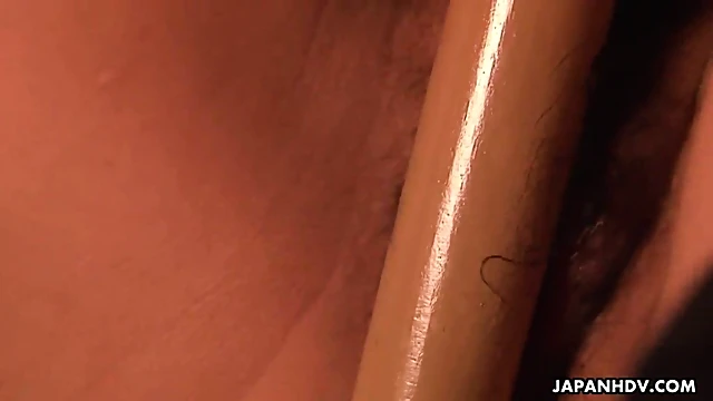 Shy Nerdy Asian Solo Model Fingers Her Bushy Tunnel Delicately