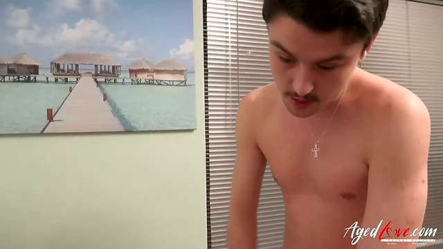 Blue-Haired Beauty Seduces Older Man With Sultry Sex Moves