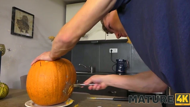 Sexy Witch Takes Control in Rough Halloween Movie Night Action