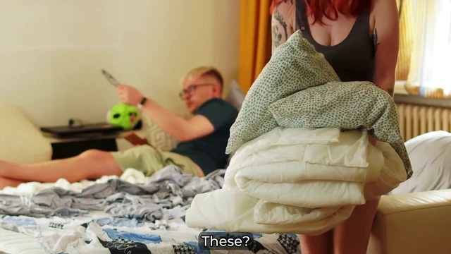 Step Mom Stuck Under Couch—Step Son’s Hot Creampie Quickie!