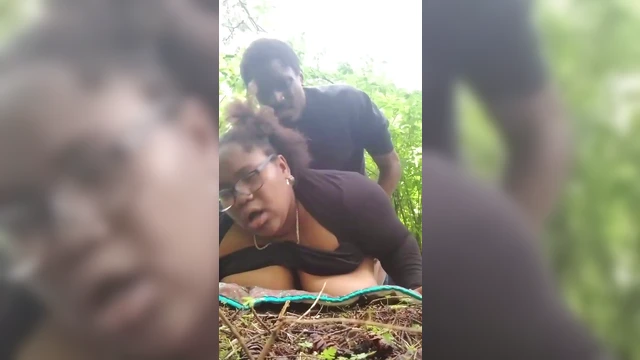 Fucking young thick big booty ebony slut out in public