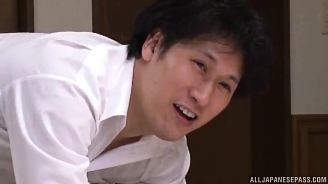 Sensuous Nasty Japanese Model Sucks Hairy Cock Deeply Before Taking It In