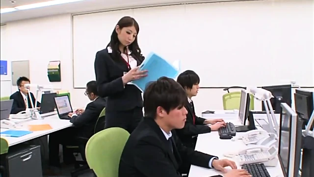 Kinky Office Lady Bends Over For A Passionate Tenacious Bonking