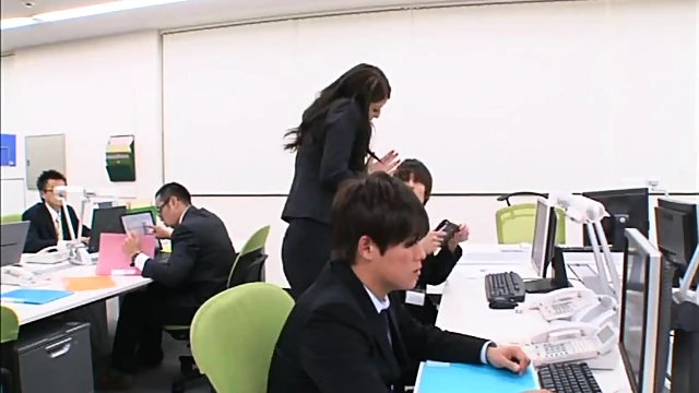 Kinky Office Lady Bends Over For A Passionate Tenacious Bonking