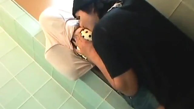 Public Restroom Adventure, Fondling & Licking Asian Babe’s Perfect Tits