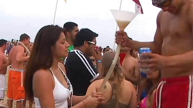 Beach Party Gets Wild When Filthy Girls Show Their Boobs Outdoors