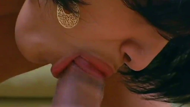 Seductive Short-Haired Brunette Delights Partner with Expert Blowjob Skills