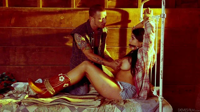 Tied-Up Cowgirl Ready Whenever He Wants Her For Hot Sex Sessions