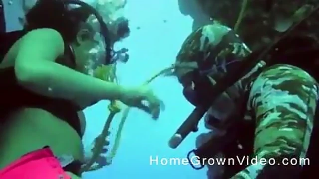 Hot Mature Latino Couple Dive Underwater for Scorching Sex Action