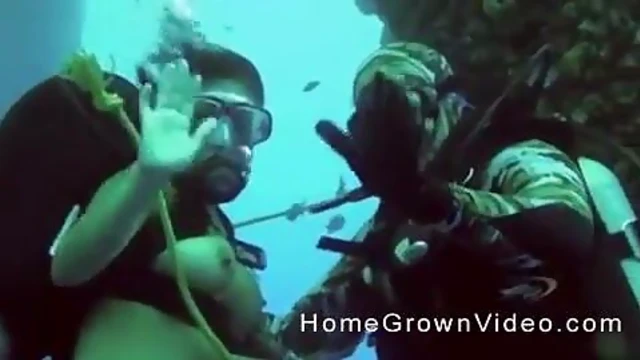 Hot Mature Latino Couple Dive Underwater for Scorching Sex Action