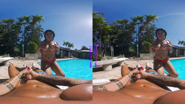 Curvy Latina Maria Gets Fucked Hotly by Poolside VR Fantasy