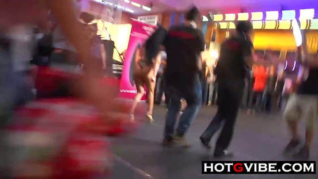 Spanish Beauty Soaks Wet Crowd With Juicy Public Squirts