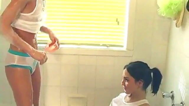 Passionate Lesbians Enjoy Blissful Sex Bath Together