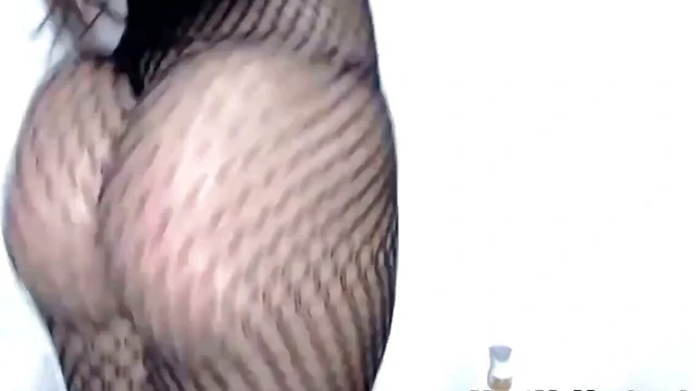 Sizzling Latina Teases in Fishnets Before Tempting Playtime Action Begins