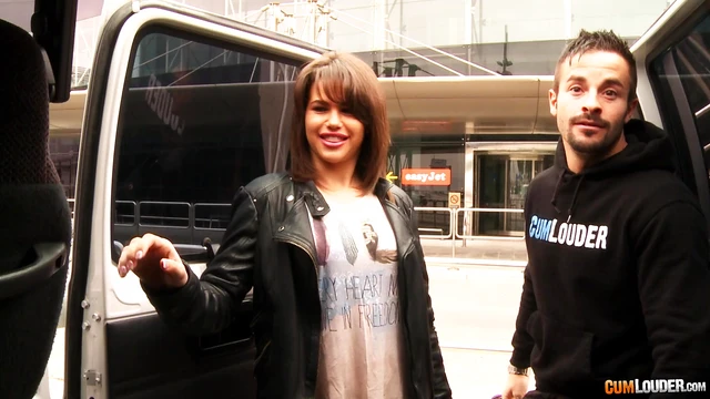 Sexy Brunette Gets Pussy Fucked Hard By Taxi Driver In Car Ride