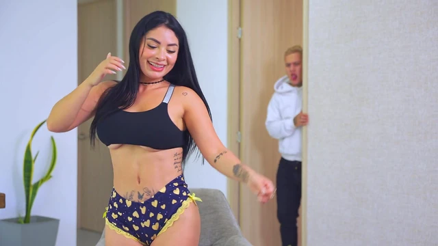 Hot Brunette Alejandra Sucks Hard Cock Before Spreading Her Ass Wide Open