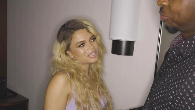 Passionate Blonde Destiny Enjoys Deep Throat Action with Thick Black Cock