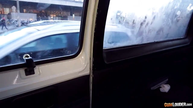 Blond Babe With Tiny Tits Opens Up Wide For Car Sex Action