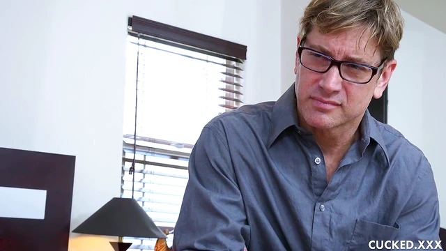 Sultry Lea Lexis Cuckolds Husband Wearing Seductive Black Stockings