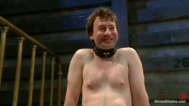 Dude Tied Up Forced To Eat Pussy And Gets Ass Fucked In Hot Bi-Thrée