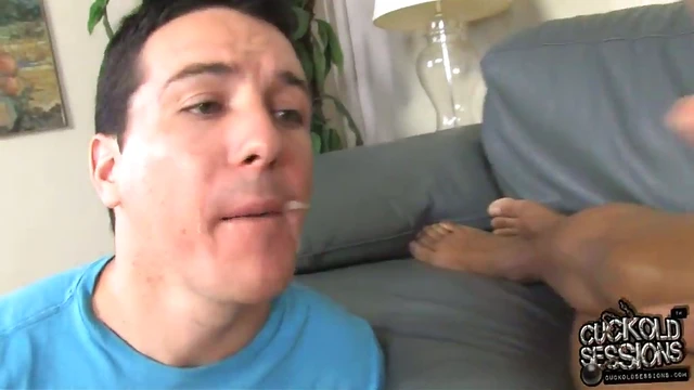 Excited Husband Watches His Wife Passionately Riding A Thick Black Cock