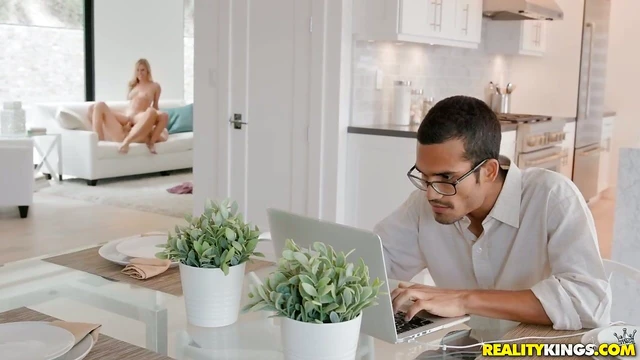 Naughty Friend Drills Shaved Pussy of Sultry Kinkster Kali Roses