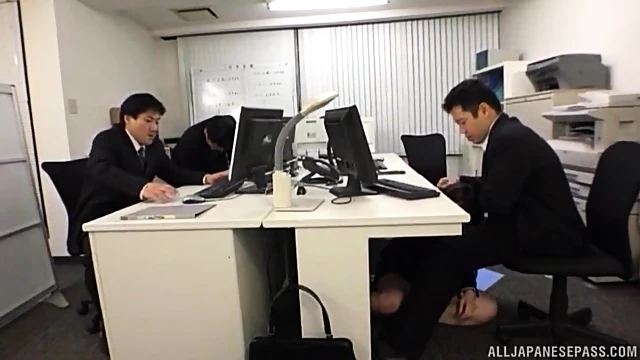 Hungry Japanese Secretary Gets A Quick Blowjob Before Office Fuckfest