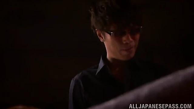 Sultry Latex-Wearing Japanese Beauty Rides Thick Pulsing Cock Hard