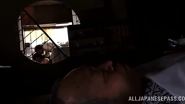 Yui Seduces Her Elderly Neighbor With Sultry Blowjob Skills