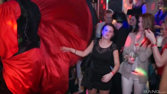 Hot Girls Pleasure Naughty Guys Passionately At The Party Night