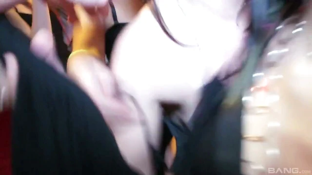 Hot Girls Pleasure Naughty Guys Passionately At The Party Night