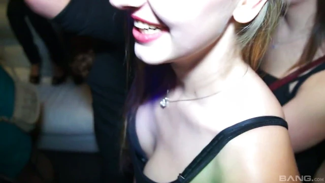 Hot Girls Pleasure Naughty Guys Passionately At The Party Night