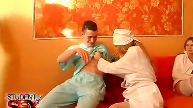 Hot Russian Brunette Gets Fucked Hard By Two Lucky Cocks