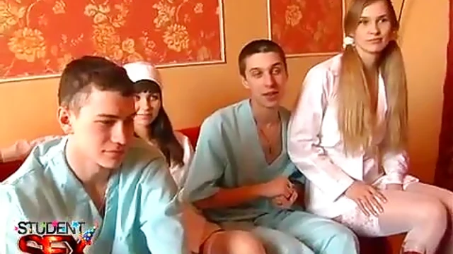 Hot Russian Brunette Gets Fucked Hard By Two Lucky Cocks
