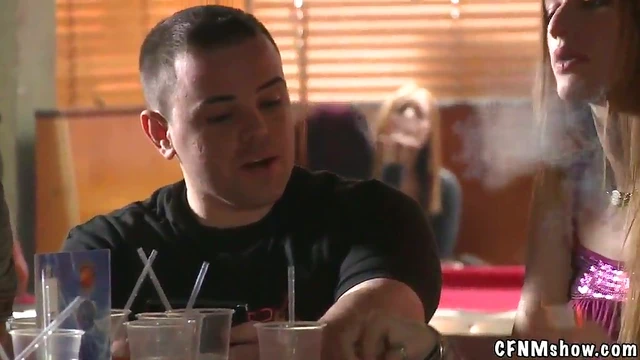 Excited Girls Take Turns Sucking Dicks While Their Friends Watch