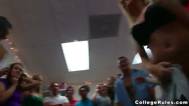 Blonde Beauty Rides Cock While Friends Watch Her Passionately