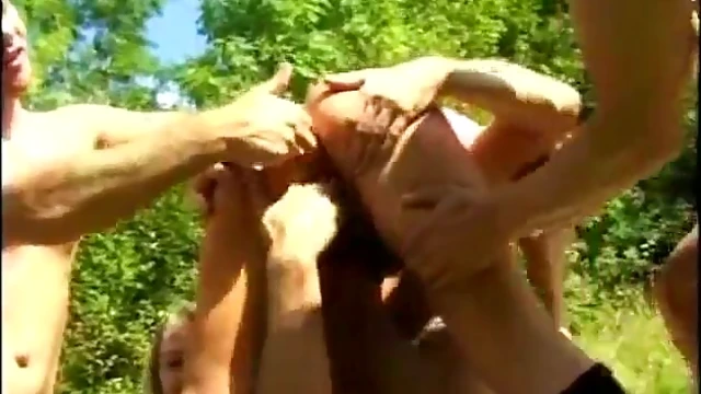 Excited Teens Enjoy Wild Outdoor Sex Party with Doubleshot Action