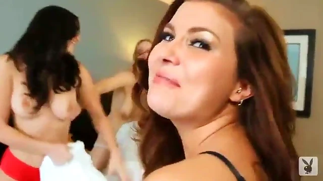 Naked Girls Pillow Fighting Wildly Before Getting Naughty In Bed