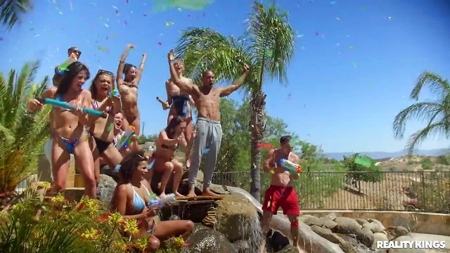 Horny Alexis & Lulu Get Fucked Hard Together Outdoors by Multiple Guys