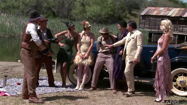 Sexy Big-Titted Babes Pleasing Men in Steamy Outdoor Orgies