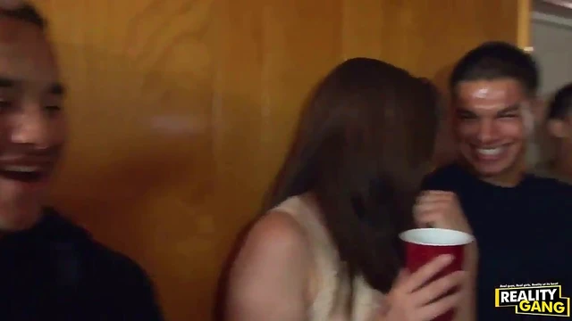 Kinky Sophomores Enjoy Steamy Group Sex at College Party Night