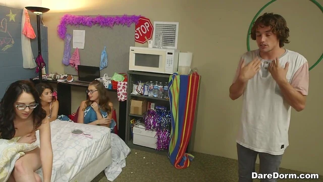 Elena Koshka Shares Her College Friend's Cock in Hot Threesome Action