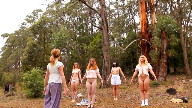 Sweet Babes Strip Panties During Seductive Outdoor Yoga Practice