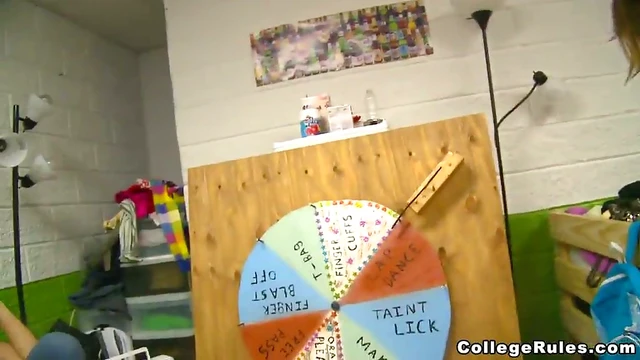 Sizzling Dorm Sex: Brown-Haired Beauty Gets Fucked By Roommates