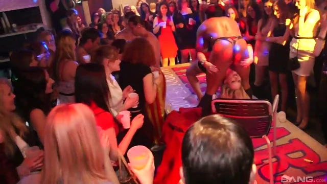 Sexy club slutties n a huge dick ride and naughty blowjob action