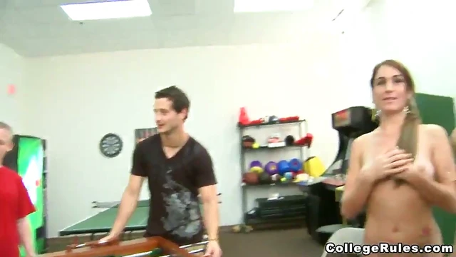 Two brown-haired beauties get stunningly fucked in a dorm